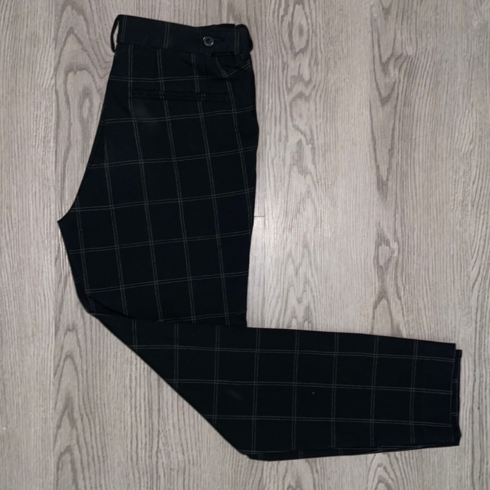 H&M black checkered dress pants